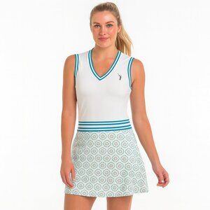 William Murray Golf Dress Medium Blue Turquoise Pleated Activecore Tennis Resort